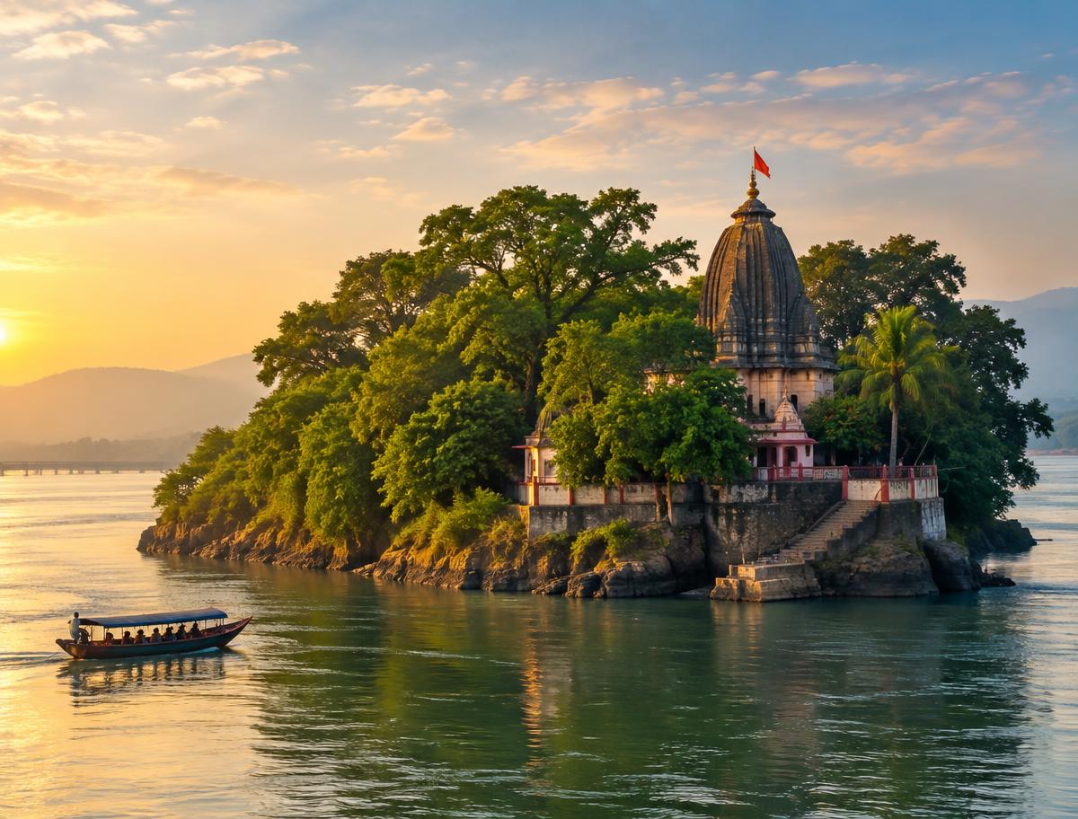 Umananda Temple, Peacock Island, Assam